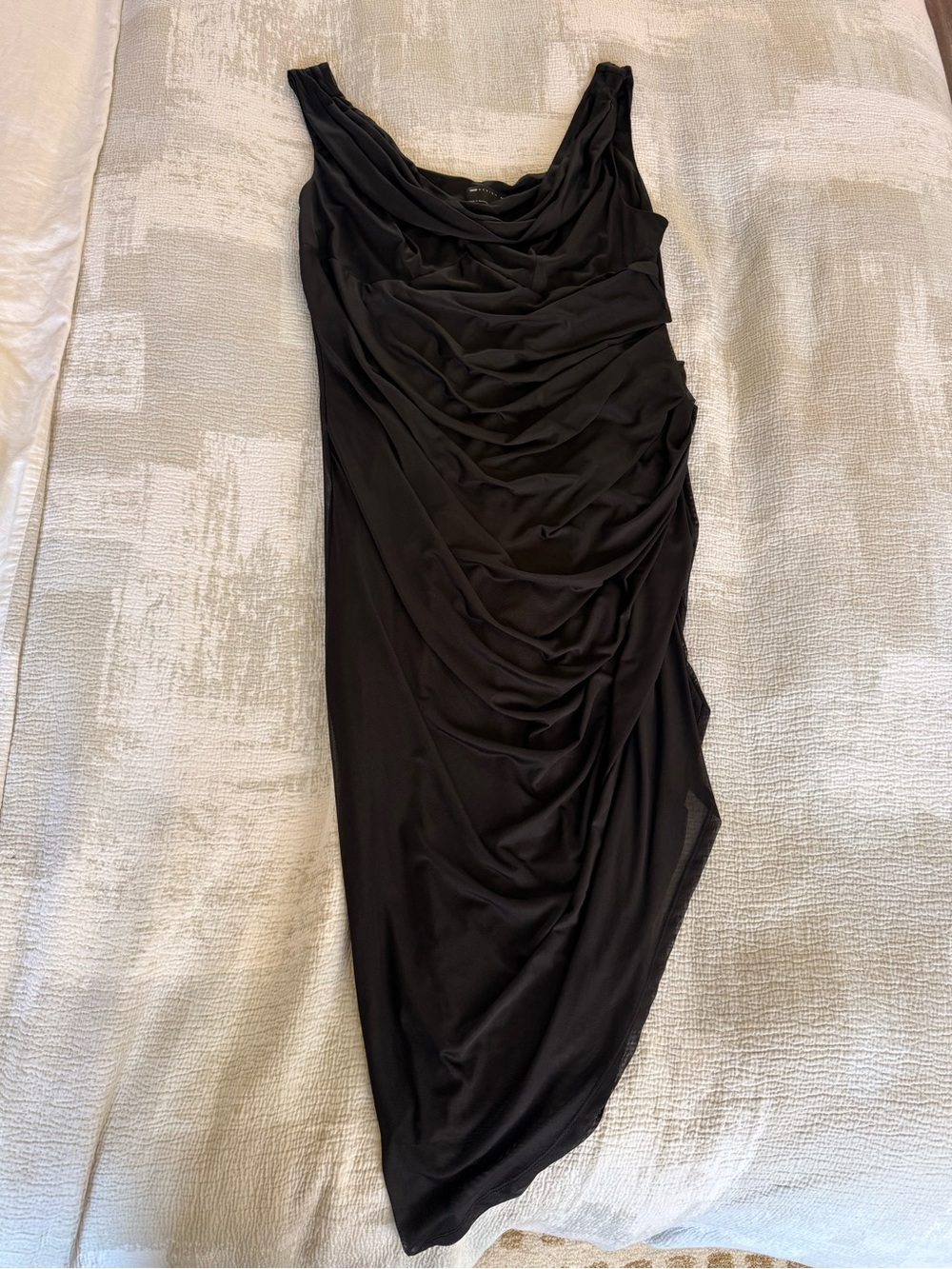 ASOS Curve Black Draped Asymmetric Dress